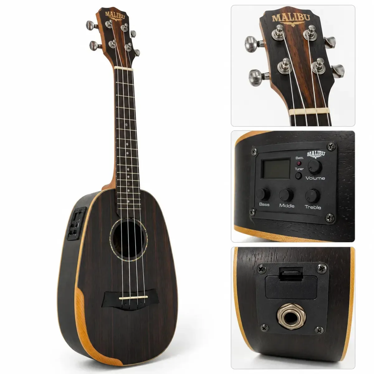 UKULELE MALIBU 23 EP E ELETROACÚSTICO ABACAXI