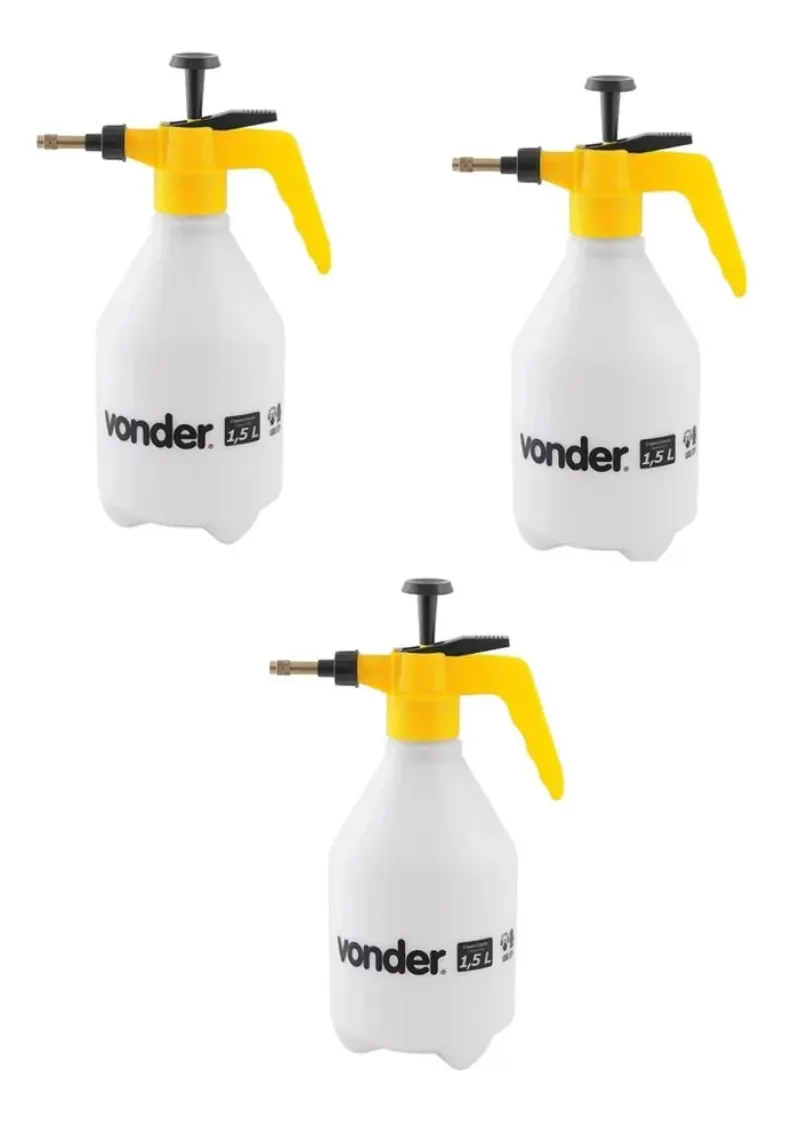 3 Pulverizadores 1,5 Litros Com Compressão Prévia - Vonder