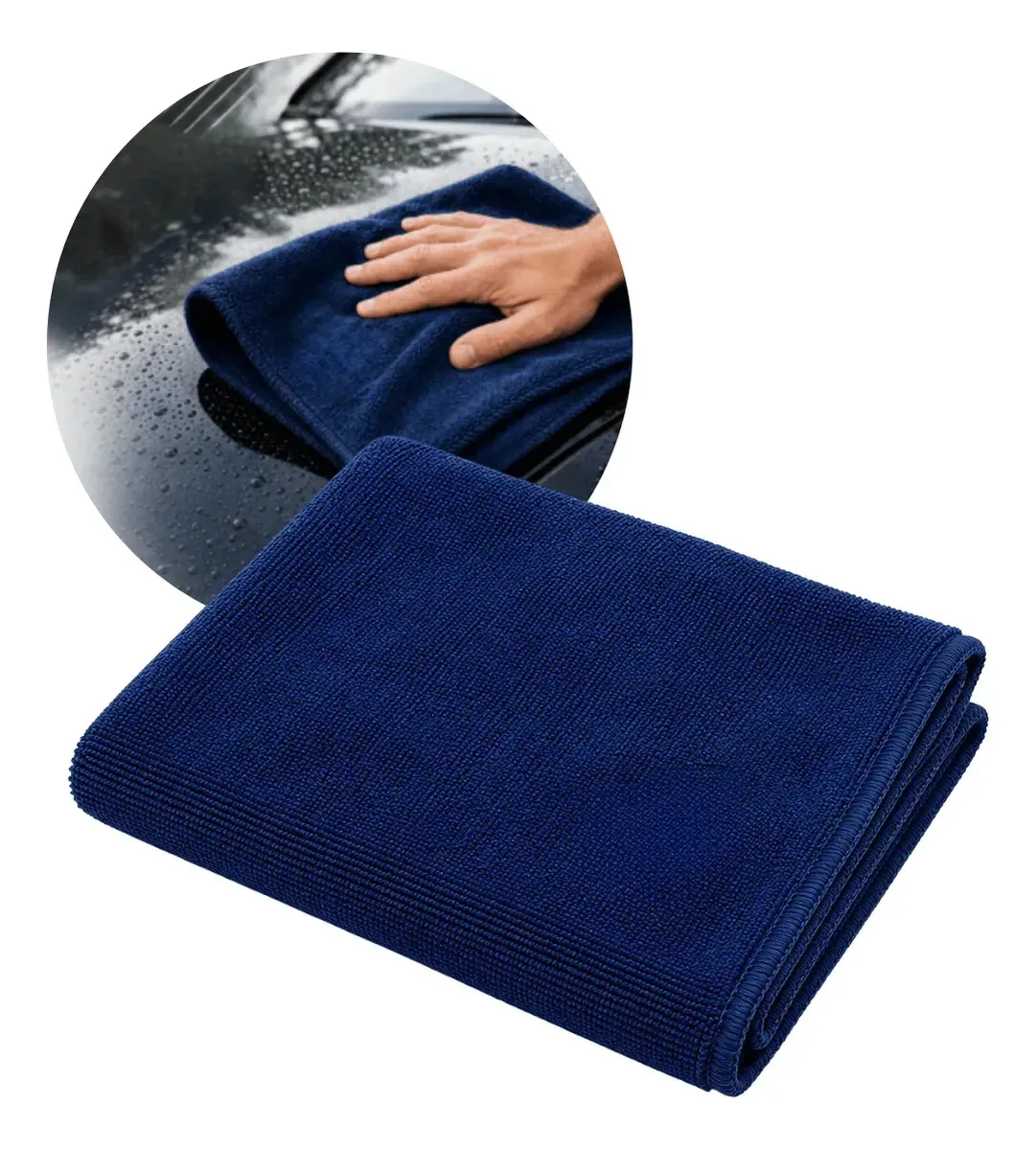 Toalha Microfibra Automotiva Azul 40x50cm Alta Absorção Azul