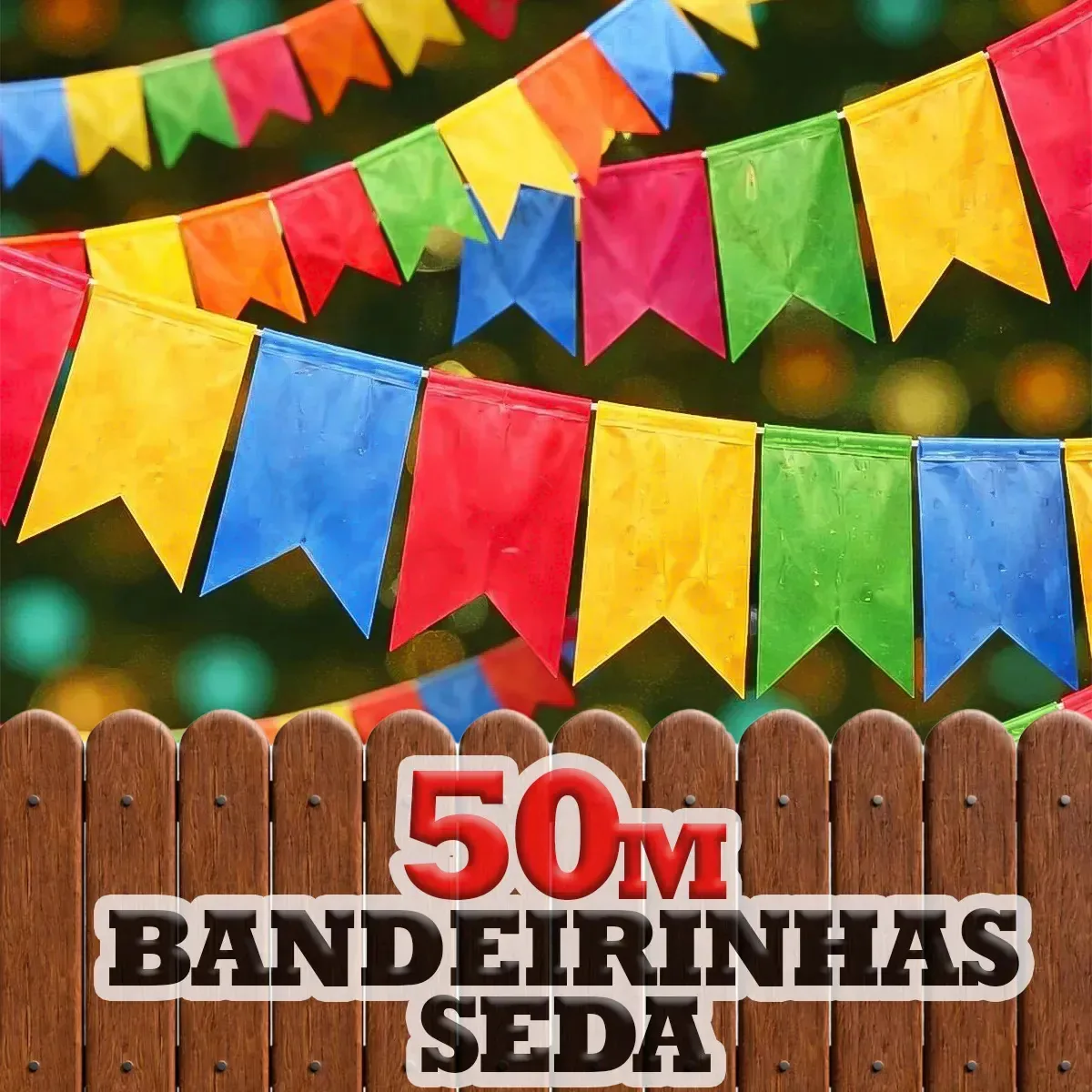50 Metros Bandeirinhas Festa Junina Seda Decoração Grande Colorido Festa Junina