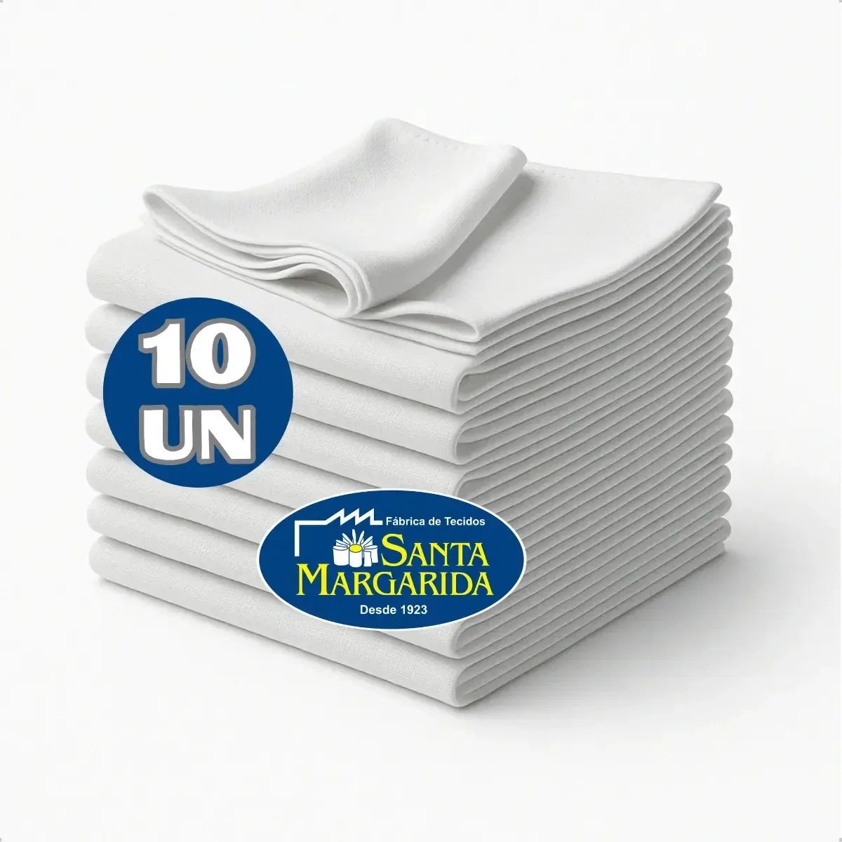 Kit 10 Panos Sm08 Branco Prato Grande Liso Santa Margarida Branco