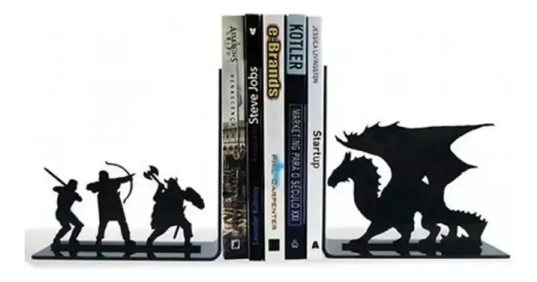 Aparador De Livros Madeira Dragão Preto Dmadero Preto
