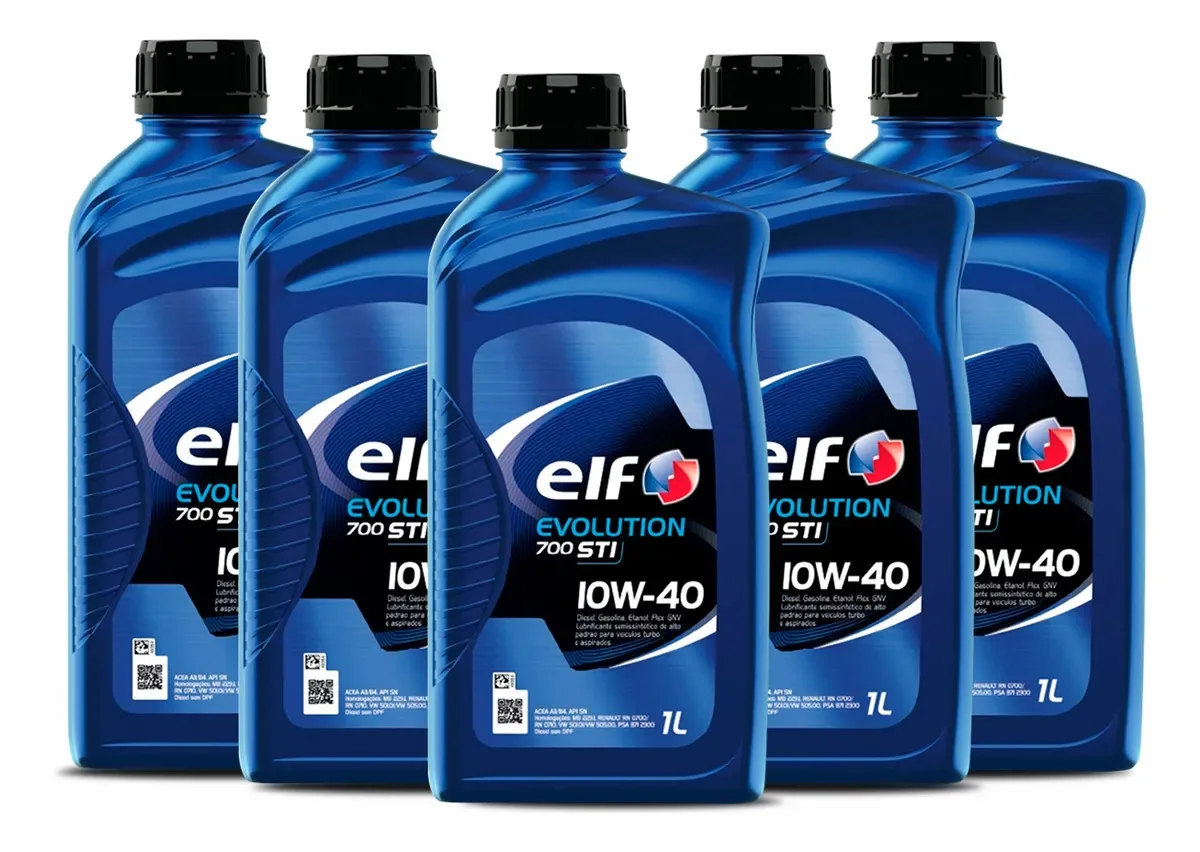Kit 5 Óleos De Motor Semissintético Elf Evolution 700 10w40