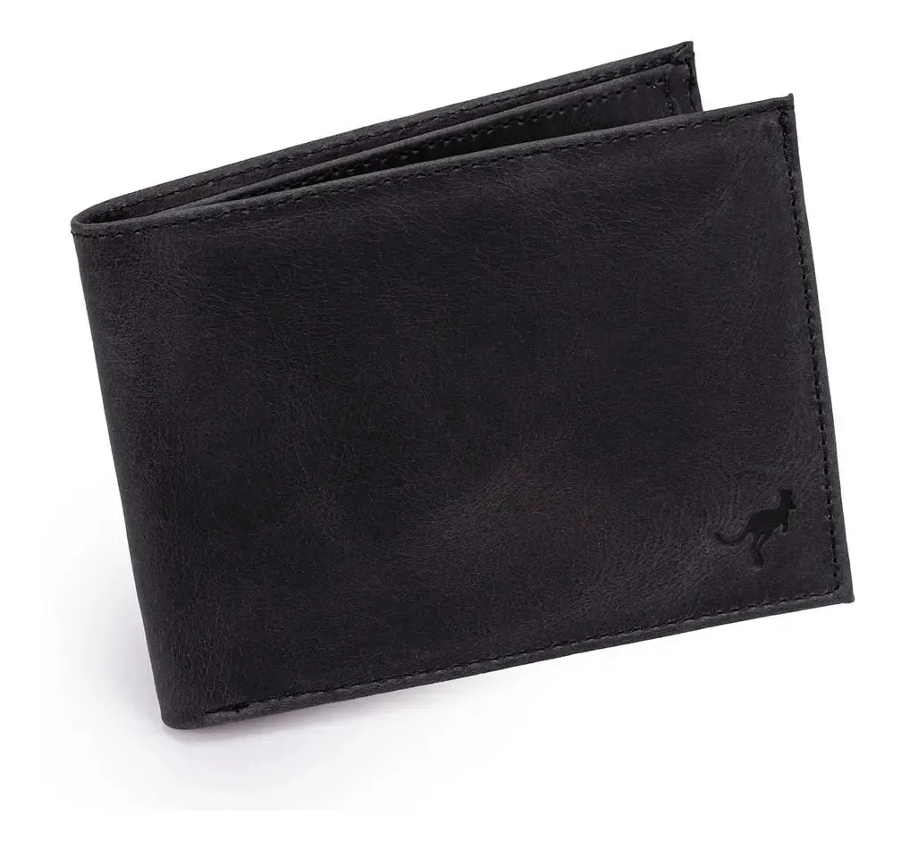 Carteira Masculina Luxo Couro Legítimo Rg/cédulas/cartões Cor Preto