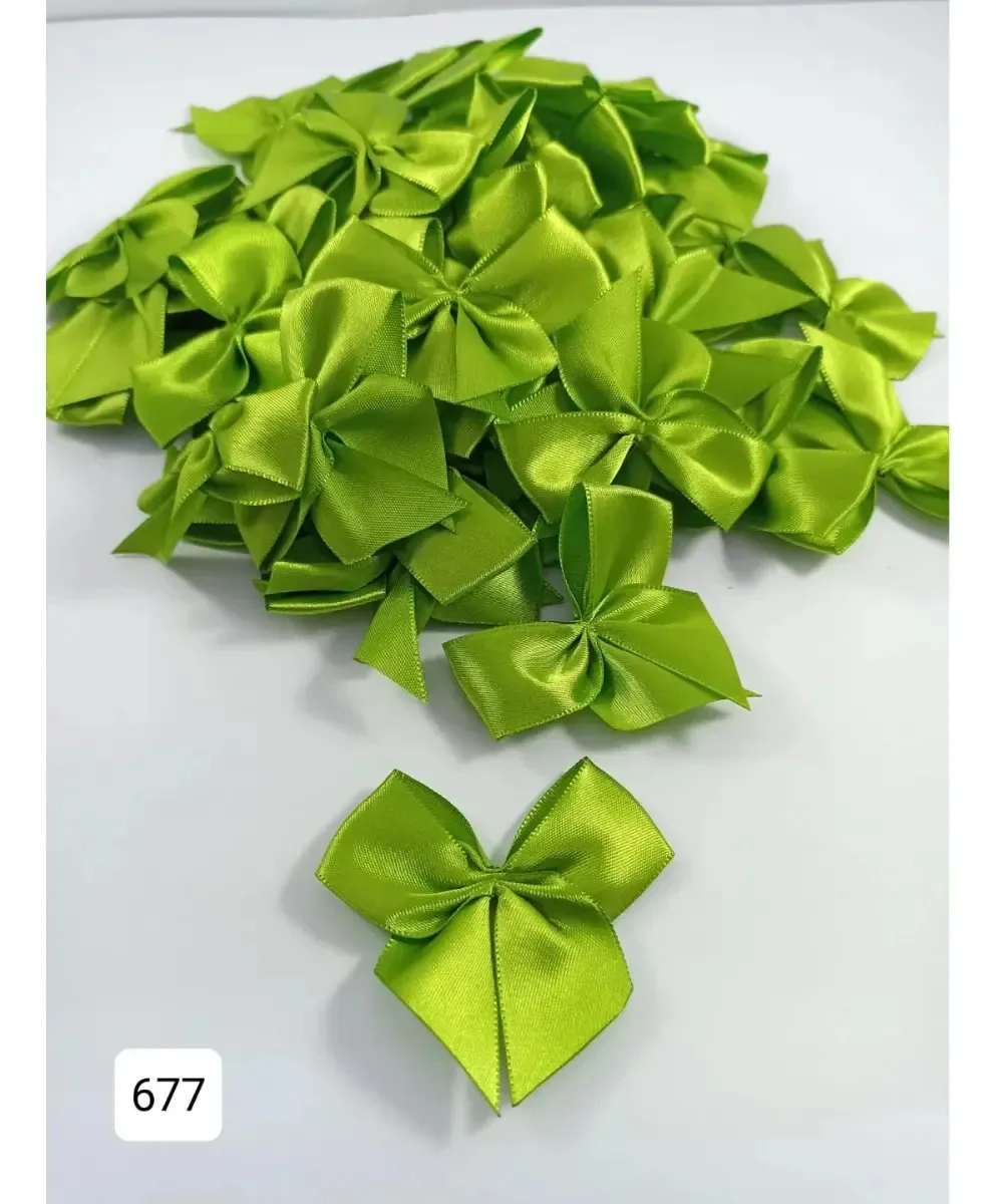 Laço De Cetim N 5 22 Mm Com 50 Unidades Fita Progresso Cor 677 - Verde Folha
