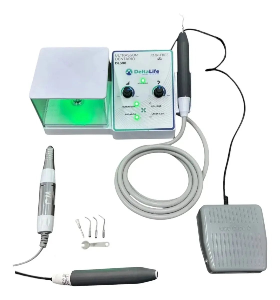 Dl380 Ultrassom Veterinário Com Polidor E Laser Azul