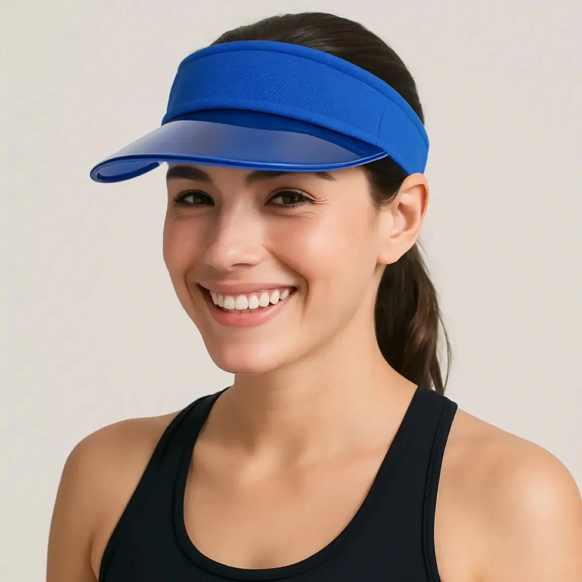 Viseira Esportiva Fitness Corrida Moda Boné Feminino Verão Cor Azul Tamanho UN