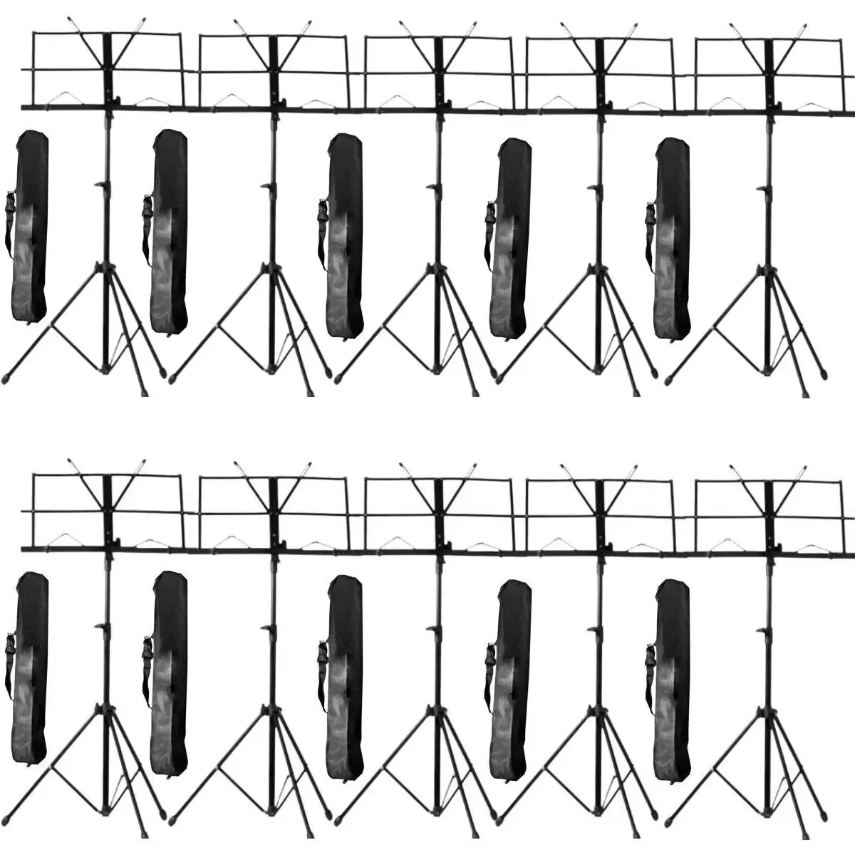 Kit 10 Suporte Estante Partitura Musical Maestro Dobrável Preto