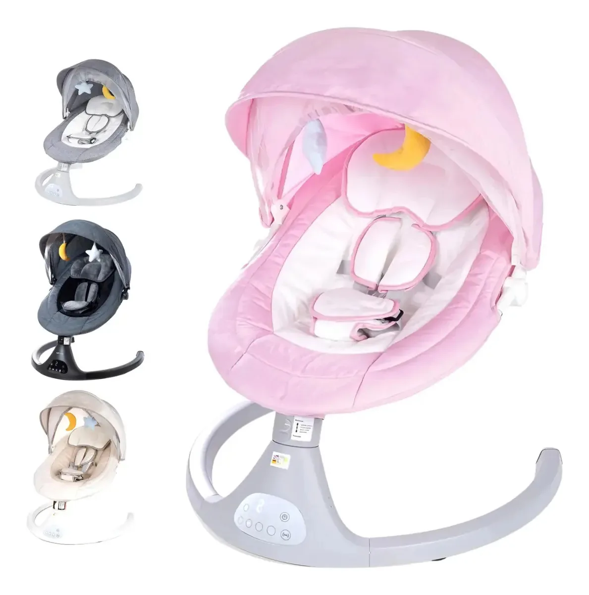 Cadeira De Descanso E Balanço Bebê Musical Automático Cor Rosa