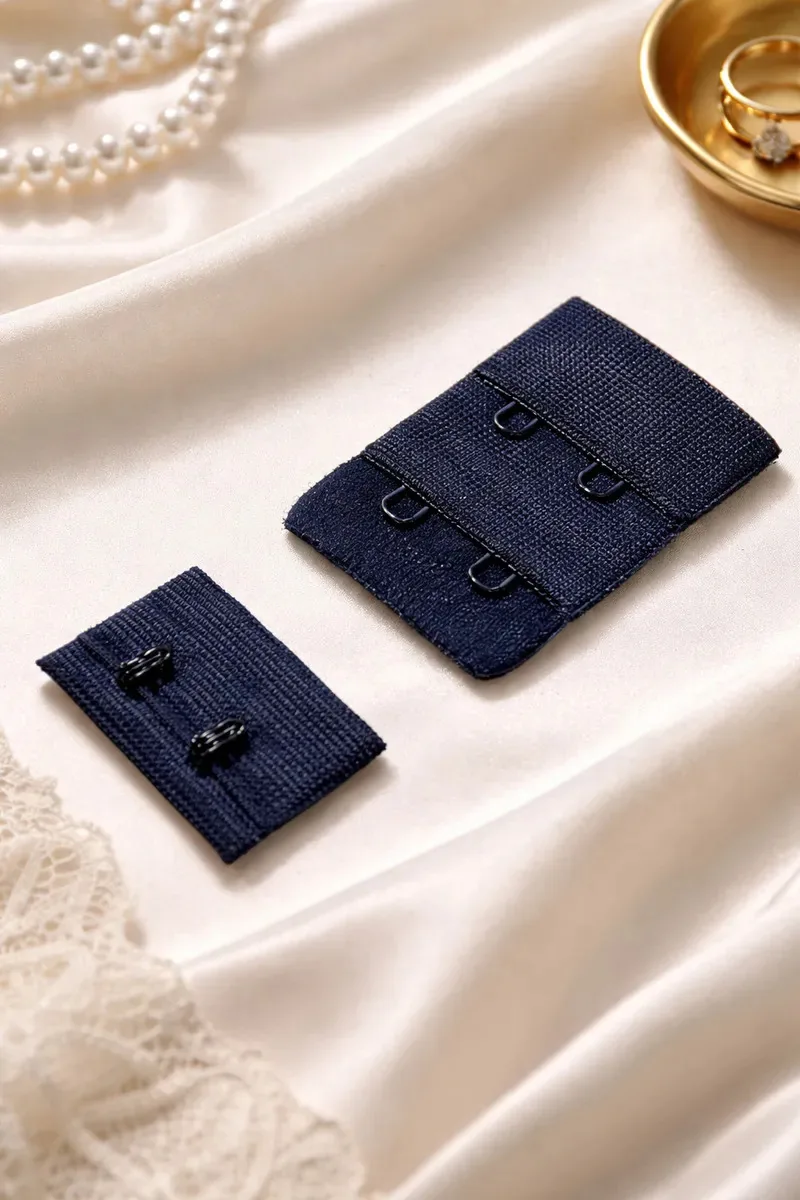Pacote Com 10 Colchetes Extensores Duplo Para Sutiã 30mm Cor Azul Marinho