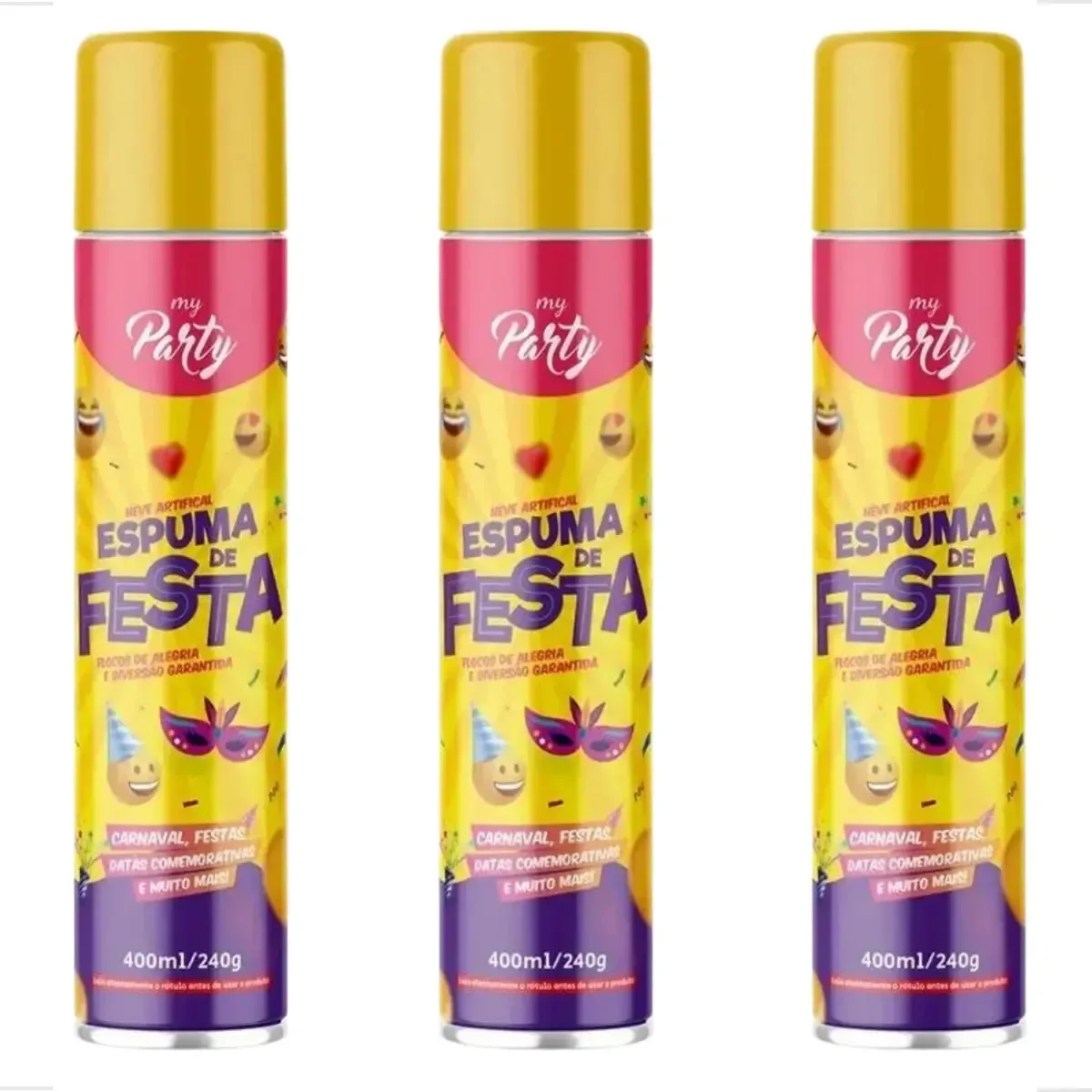 3 Espuminha De Carnaval Festa Espuma Neve Artificial Spray