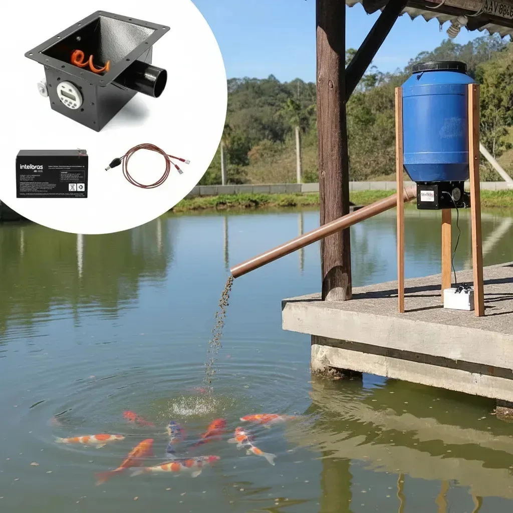 Alimentador Automático Para Lagos De Carpas Tratador Peixes - MARCA RAGOTTI