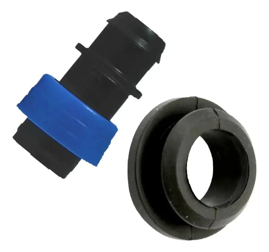 10 Conexao Inicial + 10 Chula Fita Gotejadora 16mm Anel Liso Preto E Azul