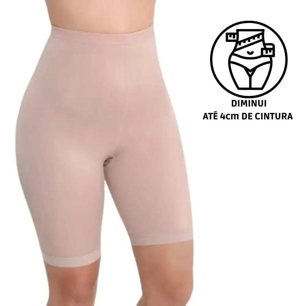 Kit 2 Bermudas Modeladora Slim Redutor De Medidas Feminina Cor Nude Tamanho M