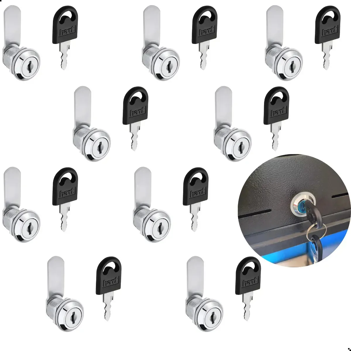 Kit 25 Fechadura Para Moveis Aço 19 X 20mm Portas E Gavetas Cromado