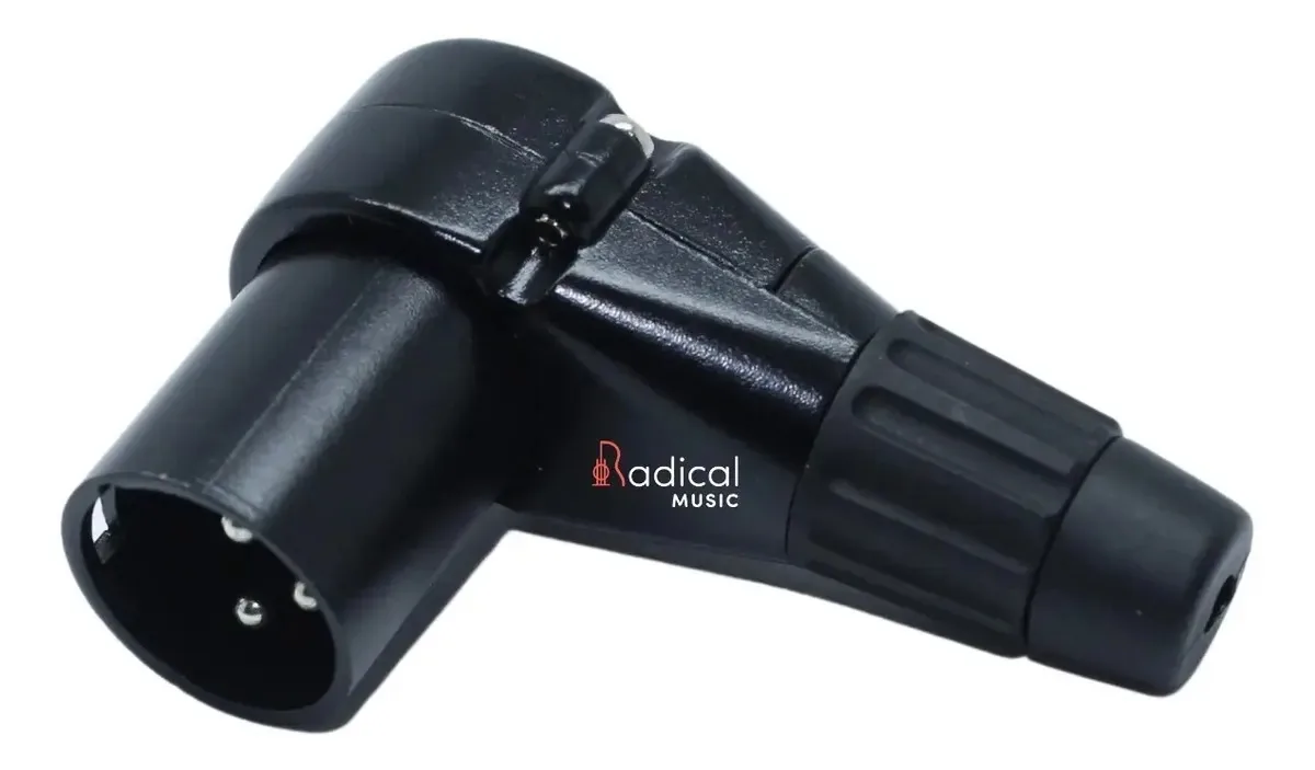Conector XLR Macho 90 Graus MXT para Áudio e DMX