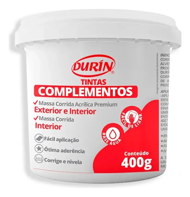 Massa Corrida Para Interior Pote 400g Durín