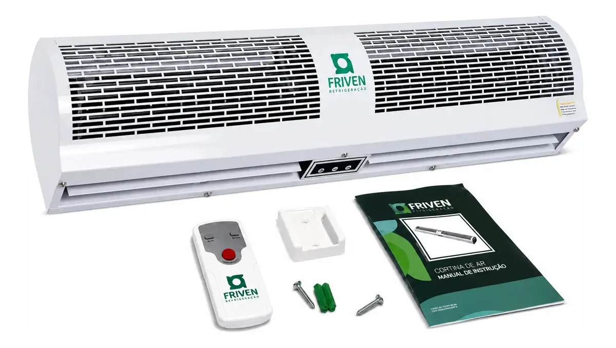 Cortina De Ar 90cm C/ Controle Remoto 3 Fluxos De Ar- Friven Branco
