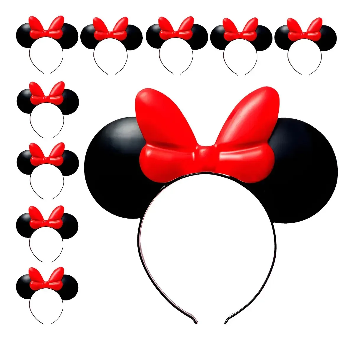 20 Tiara Arquinho Vermelho Minnie Festa Sacolinha Surpresa Vermelho