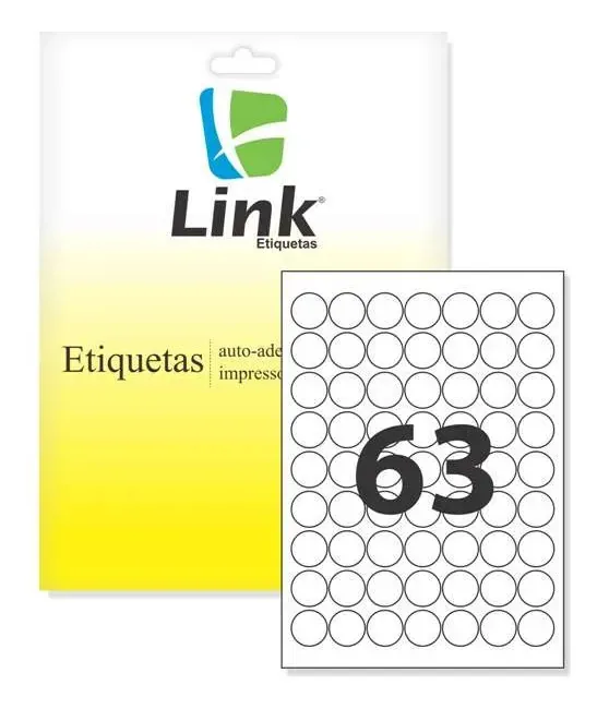 Etiquetas Adesivas A5 Link Etiquetas 6003-1 Branco 6024-1 Medida 19ømm