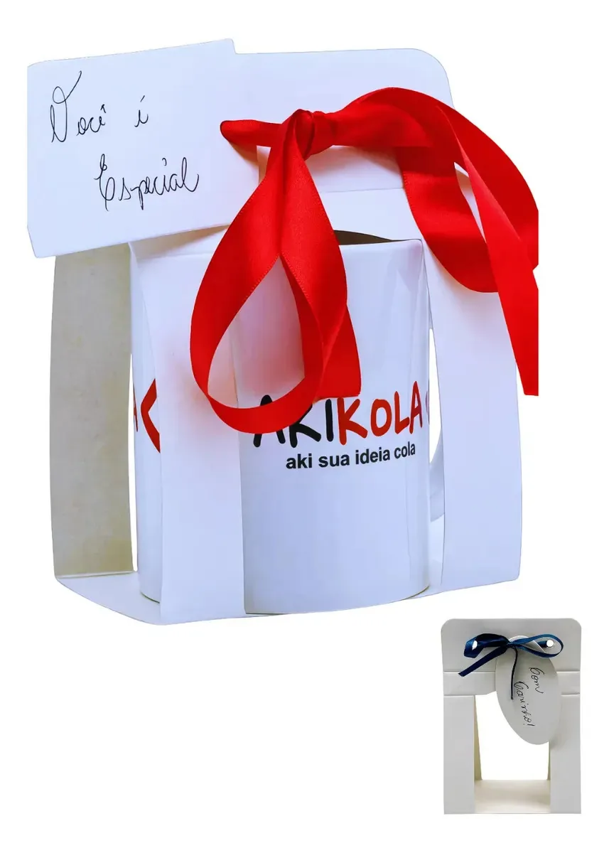100 Embalagens Com Tags Para Caneca Sublimatica 325ml