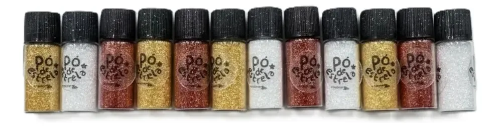 Pó De Estrela Zim Color - 7,5g, Kit Com 3 Unidades Prata (silver) / Cores Sortidas