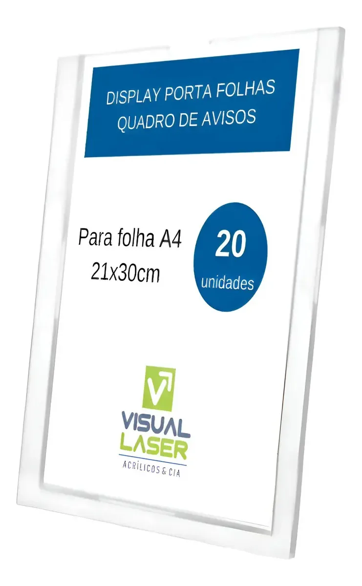 Display De Parede Acrílico A4 Porta Folha 21x30cm 20 Similar