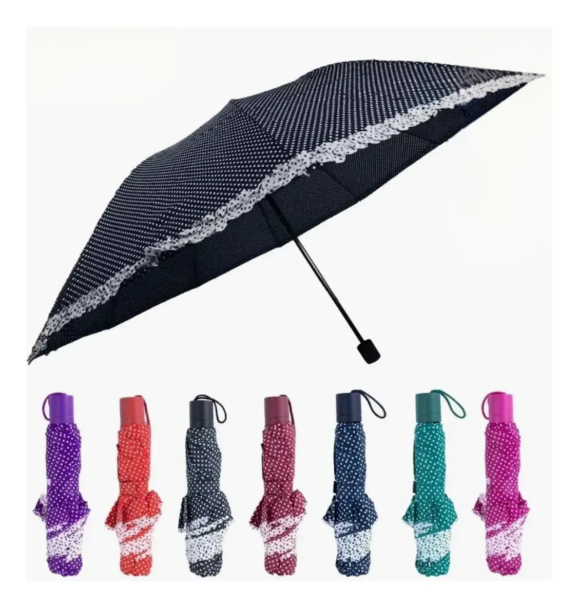 Guarda-chuva Manual T3072 Violeta Bolinhas