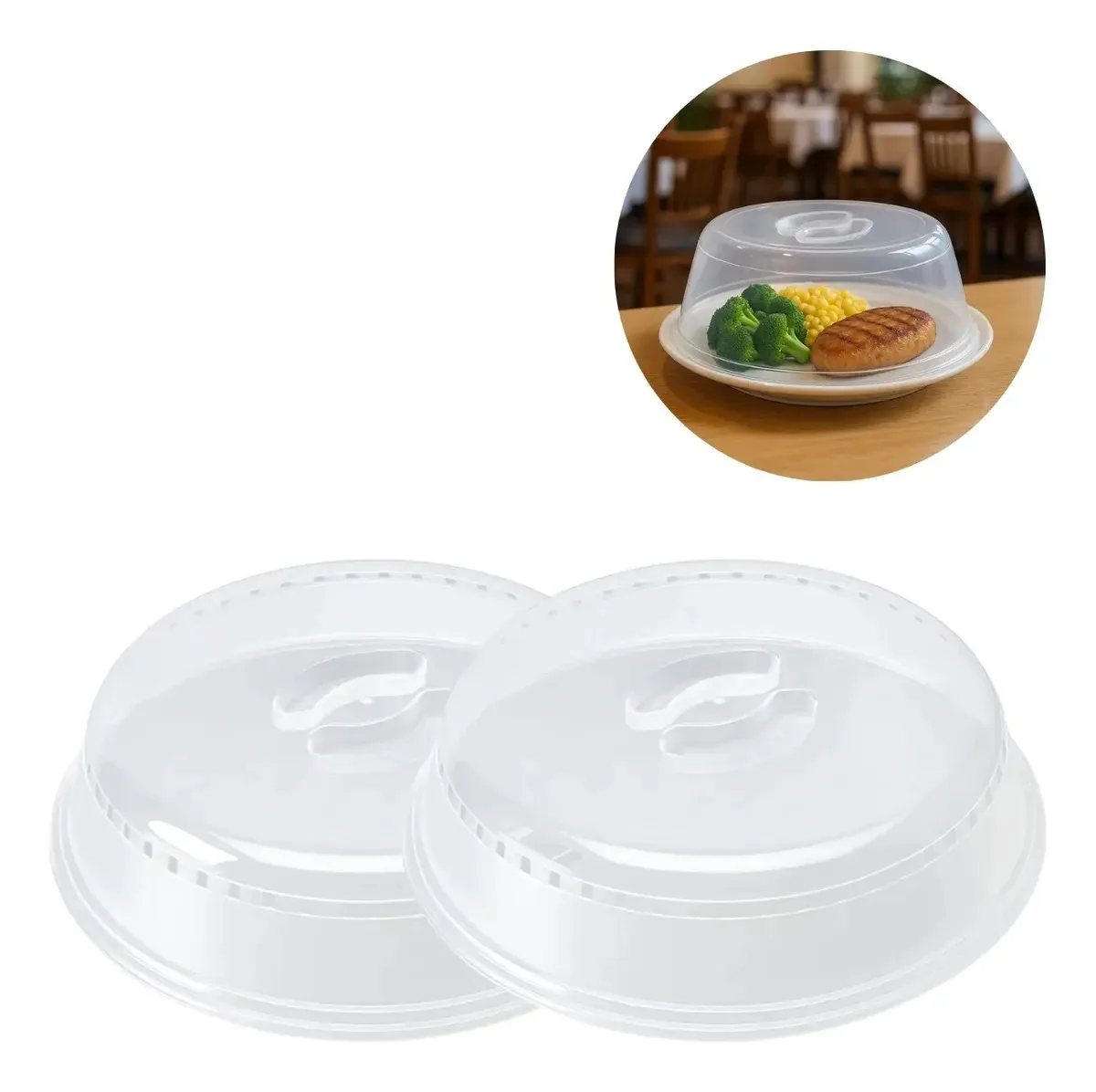 2 Tampas Protetora De Alimentos Para Micro Ondas De 26cm