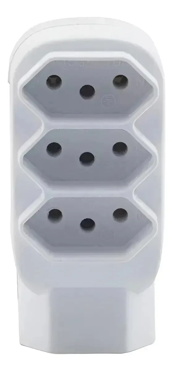 Benjamim Tripolar 4 Entradas 10a Bivolt Branco C/ Imetro