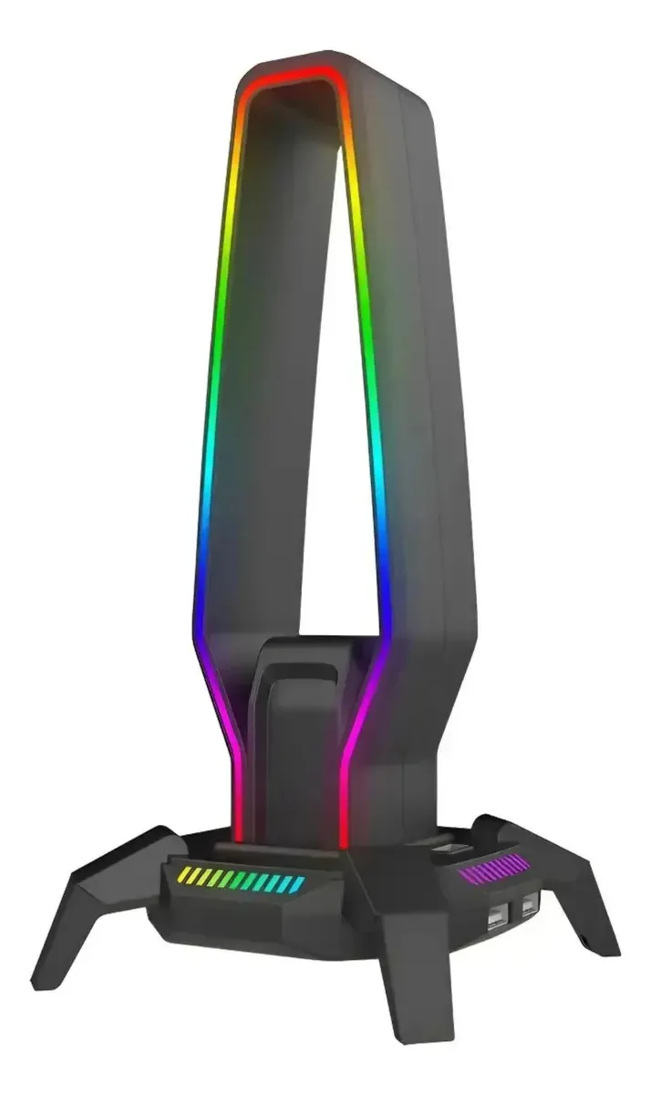 Suporte Para Headset Gamer Rgb Com Hub Usb E Tipo-c