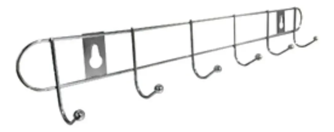 Kit 2 Suportes Para Utensílios 6 Ganchos Inox 32,5cm