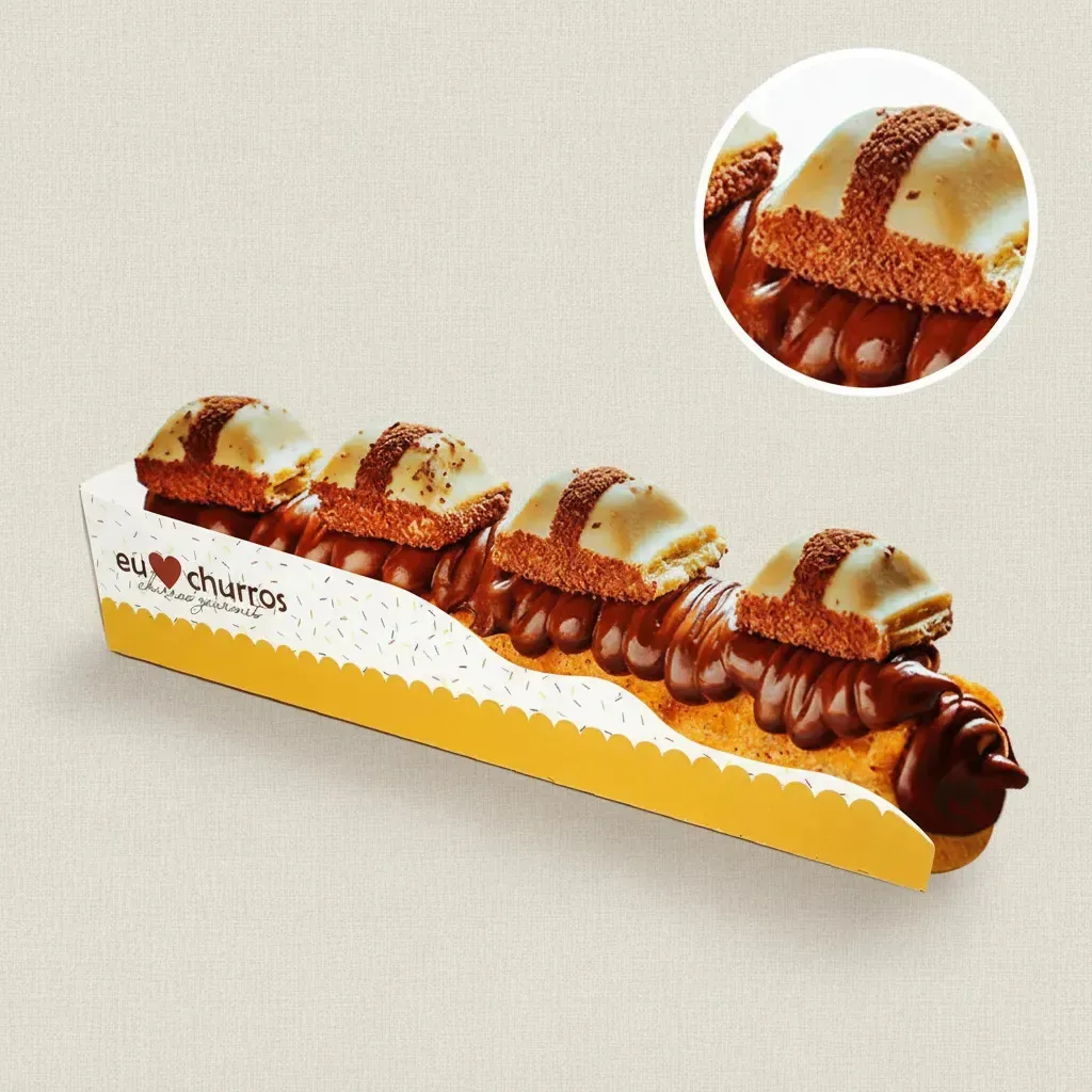 Caixinha, Embalagem Para Churros Gourmet - 100 Unidades