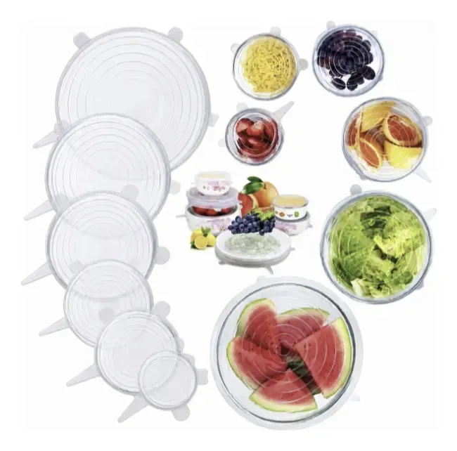 Kit 6 Tampas De Silicone Ajustável Para Tigelas Panela Pote