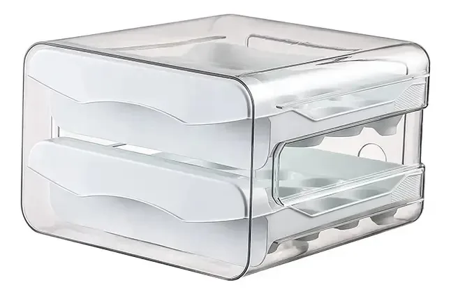 Porta Ovos Organizador Gaveteiro Acrílico Geladeira 32un Branco