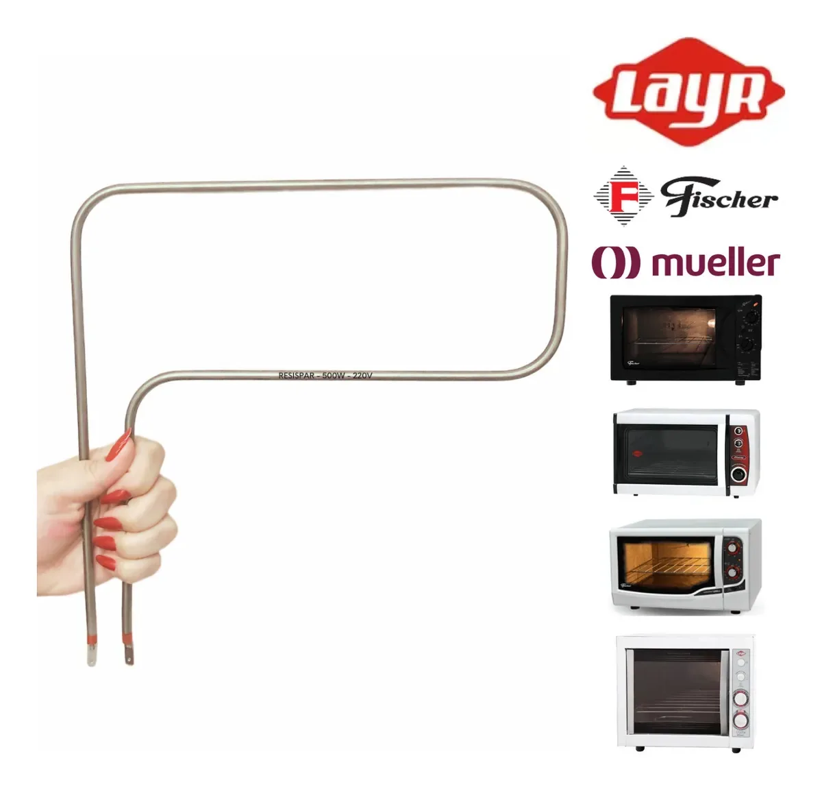 Resistência Elétrica para Forno 500W, Compatível com Fischer e Layr
