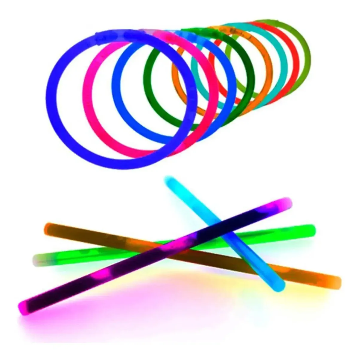 Pulseira Neon Tubo Com 100 Unidades