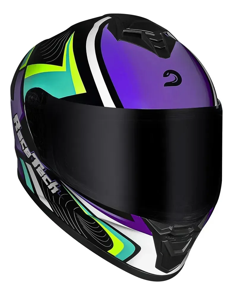 Capacete Race Tech Hit Draw Brilhante Preto 62