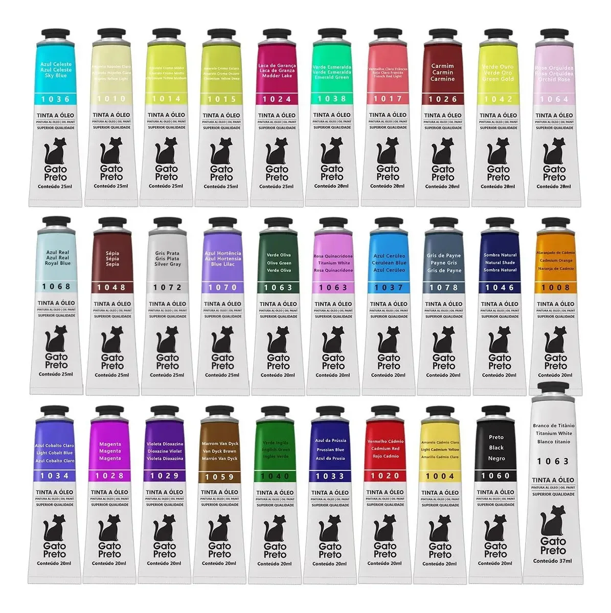 Kit 30 Tintas Óleo Pintura Artística Tela - Cores Sortidas