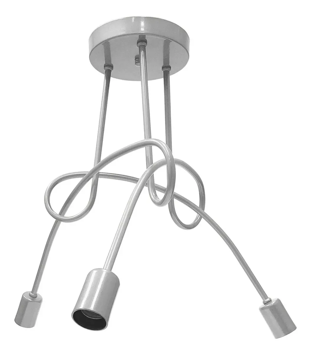 Lustre Pendente Assimétrico Branco Para 3 Lâmpadas
