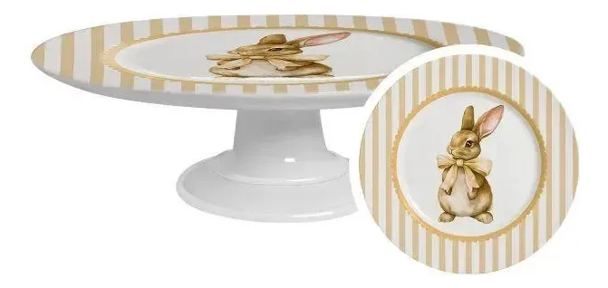 Boleira Pequena Laços De Páscoa Amarelo Alleanza Estampado