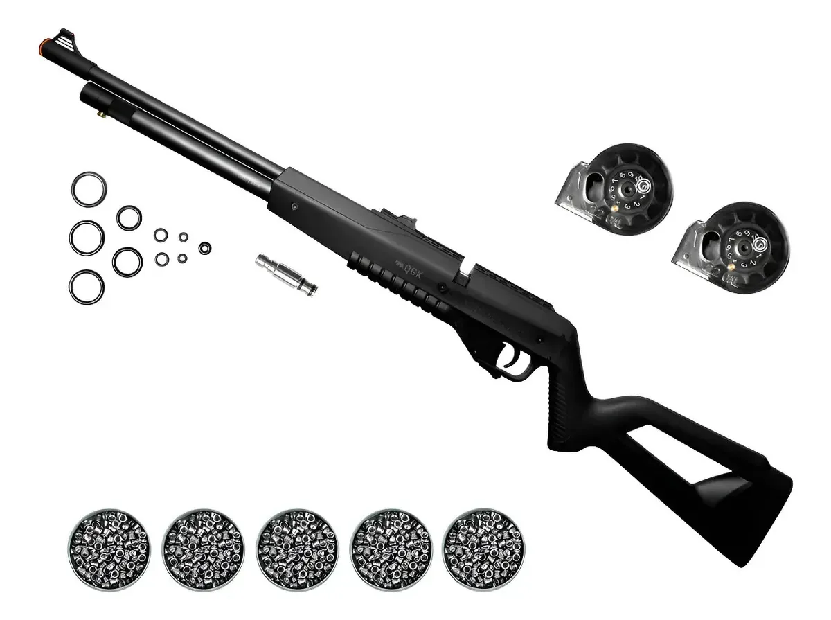 Carabina Airgun Pcp G850 5,5mm Qgk + 5 Chumbinhos Preto 5.5 Mm