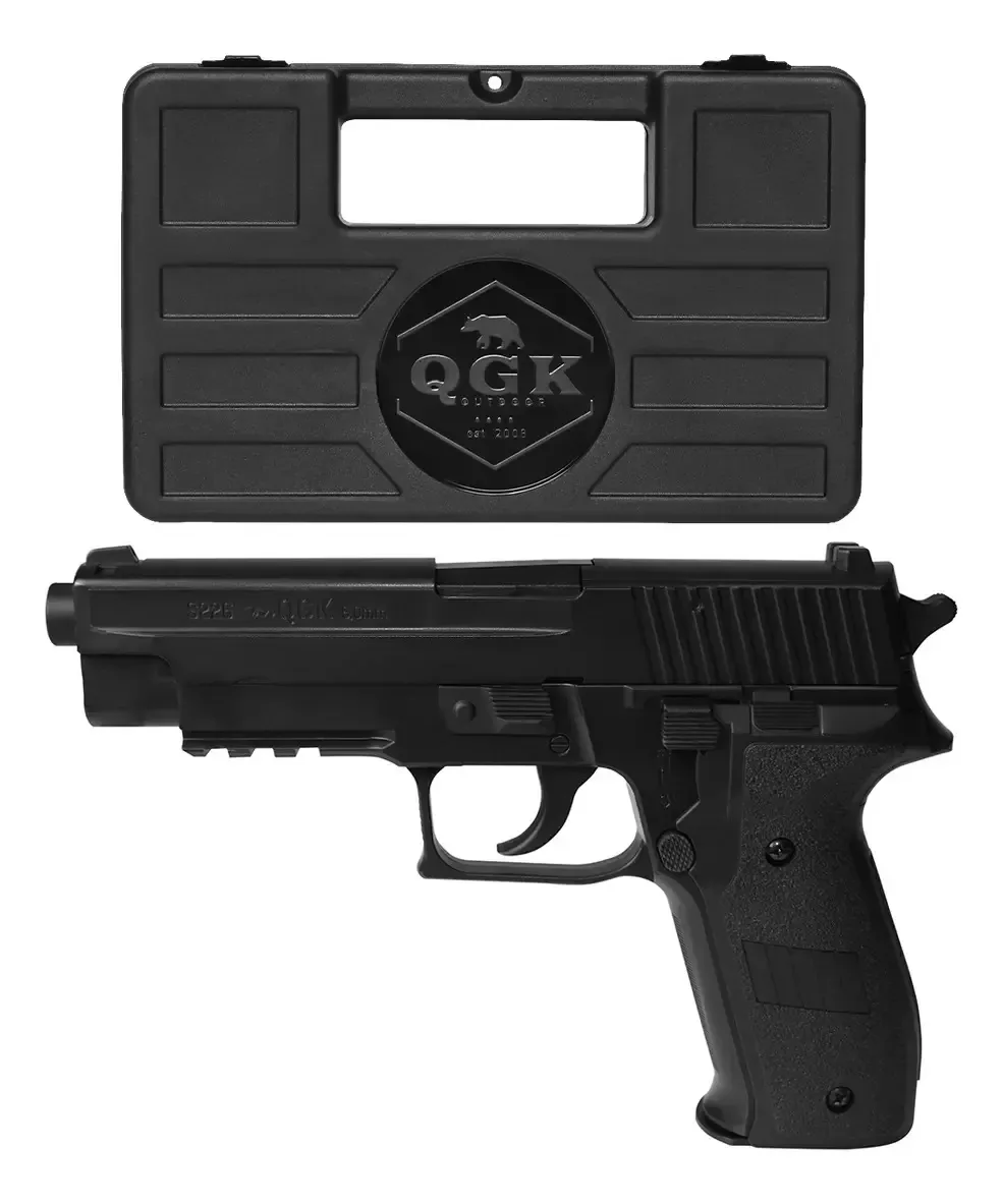 Pistola De Airgun Spring S226 6mm Qgk + Maleta Preto 6 Mm