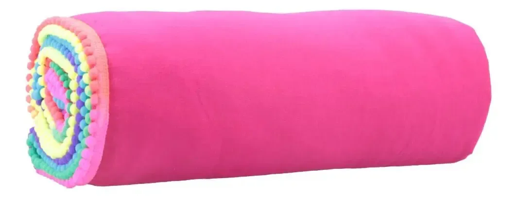 Canga De Praia Atoalhada Feminina Estampa Lisa Cor Pink Tamanho Único