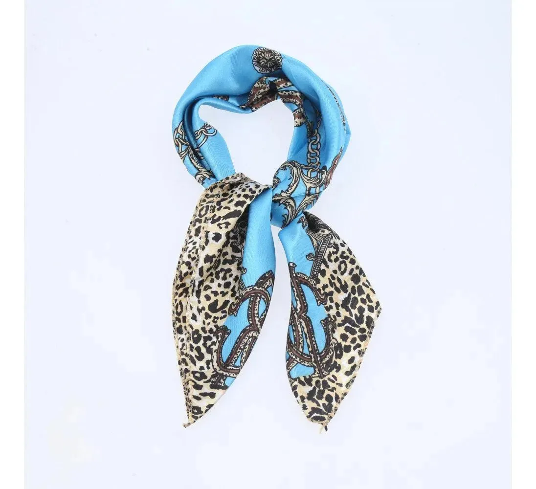 Lenço Feminino De Cetim Pequeno Cor Azul
