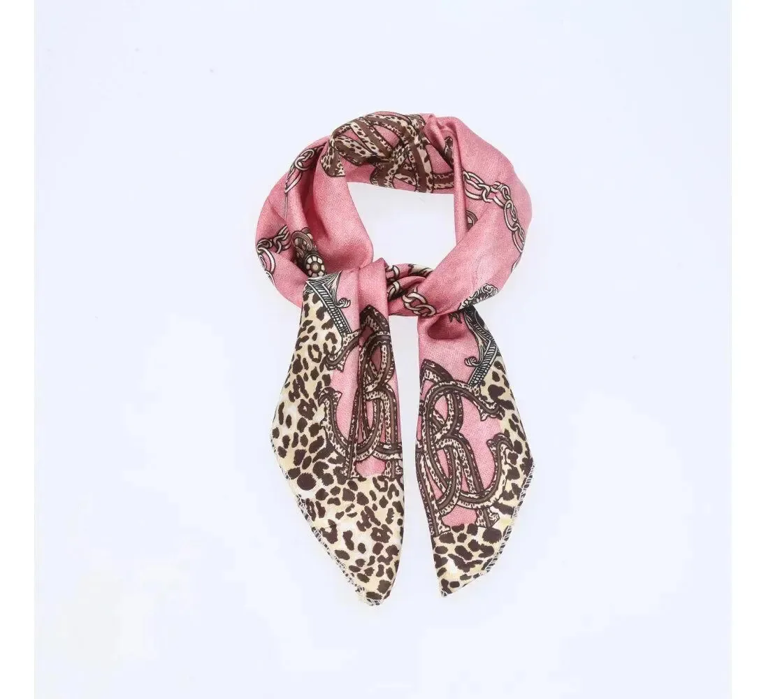 Lenço Feminino De Cetim Pequeno Cor Rosa