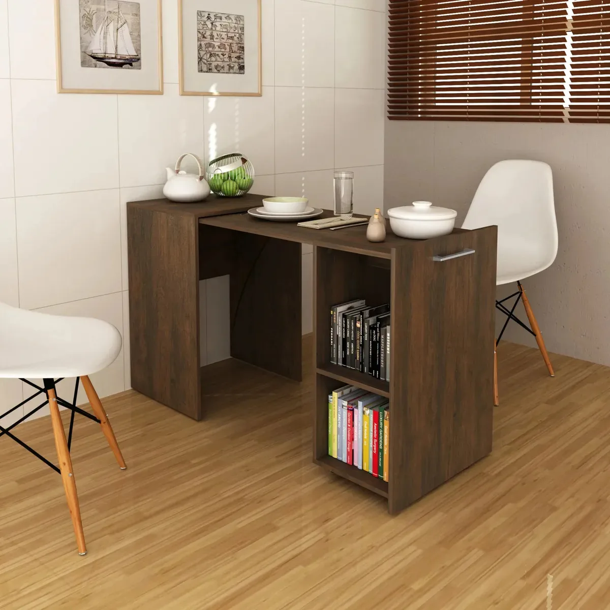 Mesa de mesa dobrável para PC, notebook, 135cm, rústica