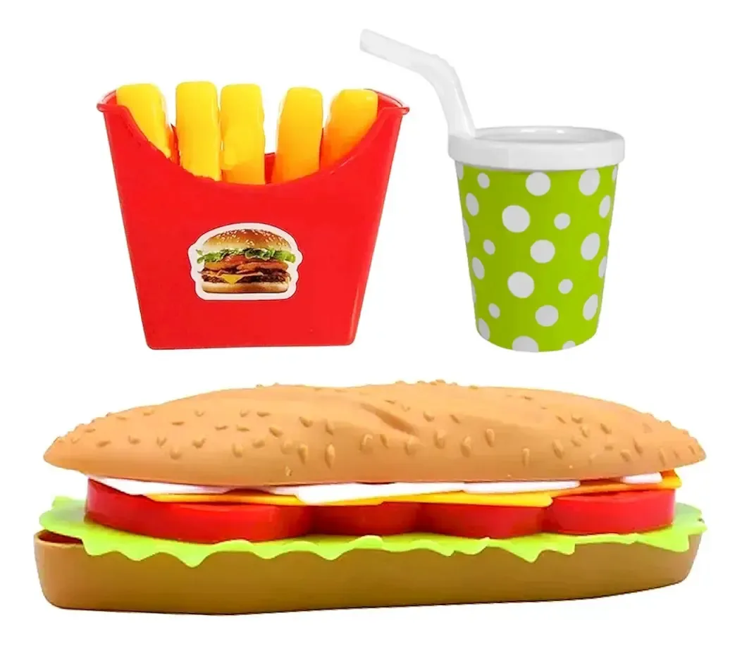 Comidinha Brinquedo Mc Bk Subway Lanche Batata Refrigerante