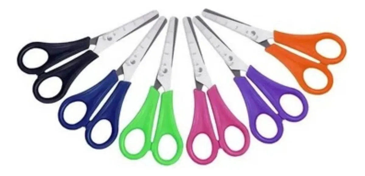 Tesoura Futuro Escolar 13cm Cabo Cores