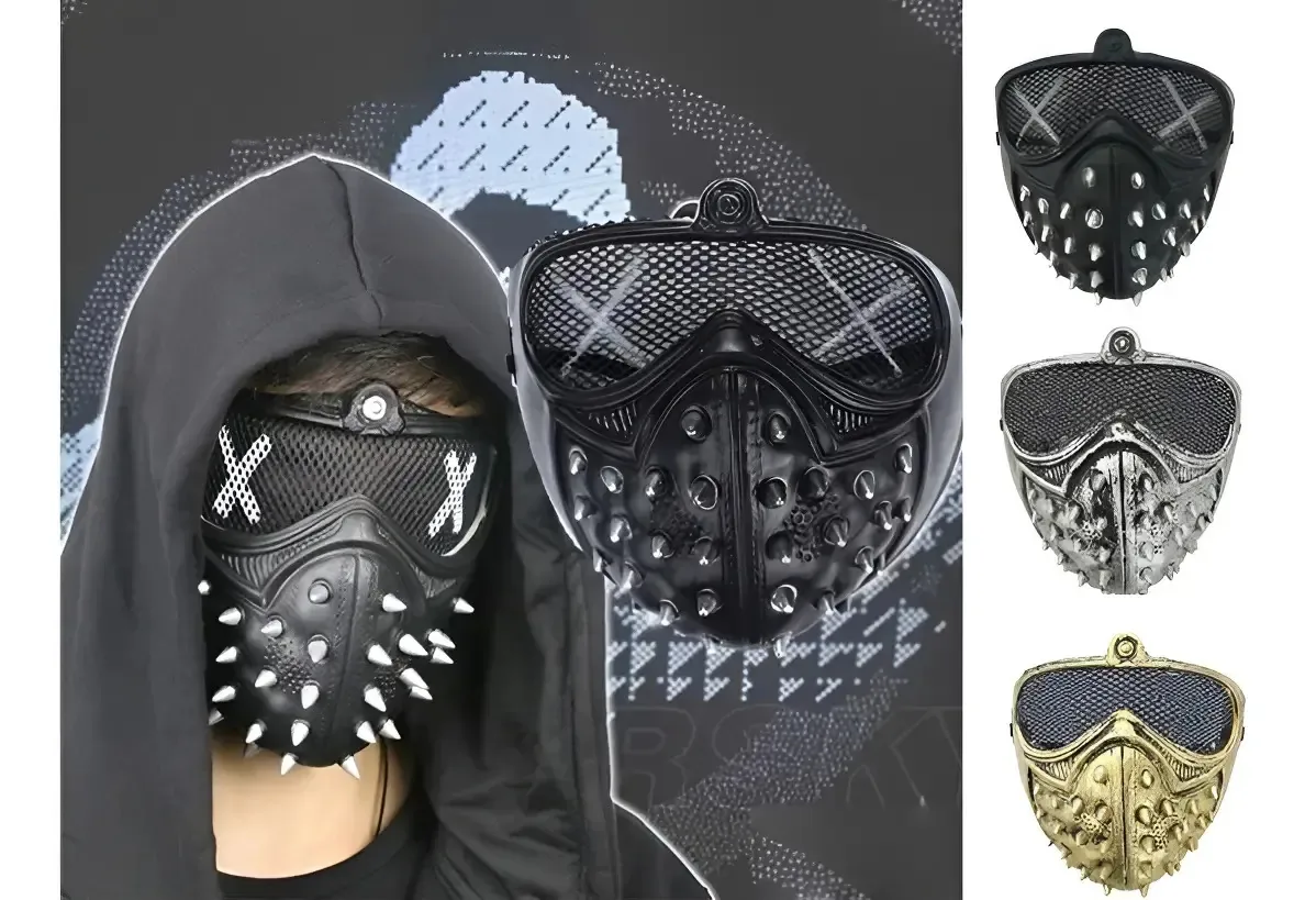 Máscara Watch Dogs Punk Cosplay Festas Eventos Cor Prata